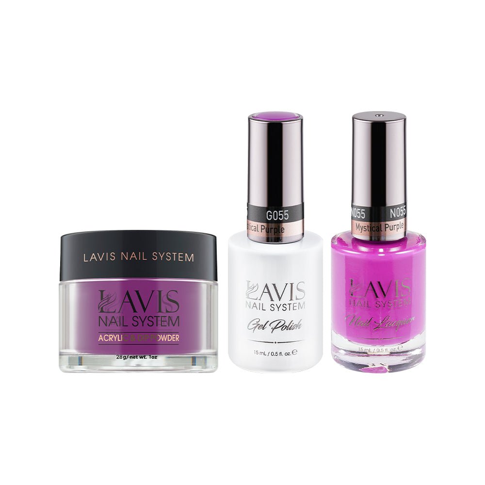 LAVIS 3 in 1 - 055 Mystical Purple - Acrylic & Dip Powder, Gel & Lacquer - DTK Nail Supply