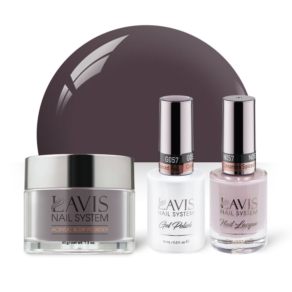 LAVIS 3 in 1 - 057 Cinnamon Spiced Fall - Acrylic & Dip Powder, Gel & Lacquer - DTK Nail Supply