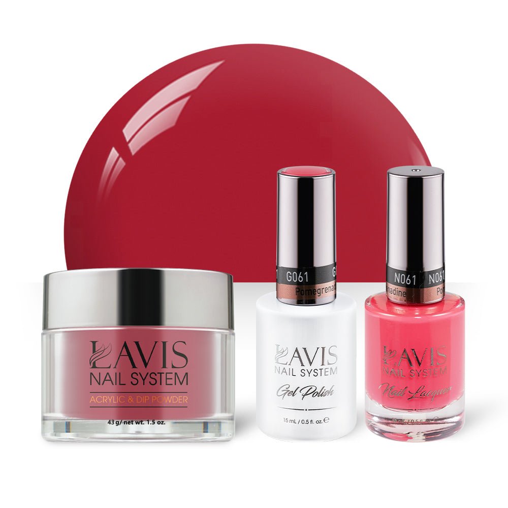 LAVIS 3 in 1 - 061 Pomegrenadine - Acrylic & Dip Powder, Gel & Lacquer - DTK Nail Supply