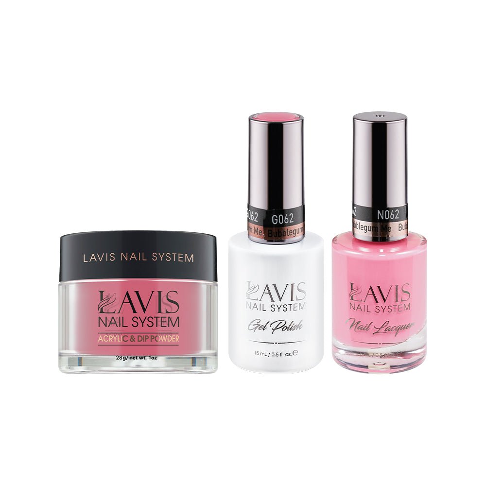 LAVIS 3 in 1 - 062 Bubblegum Me - Acrylic & Dip Powder, Gel & Lacquer - DTK Nail Supply