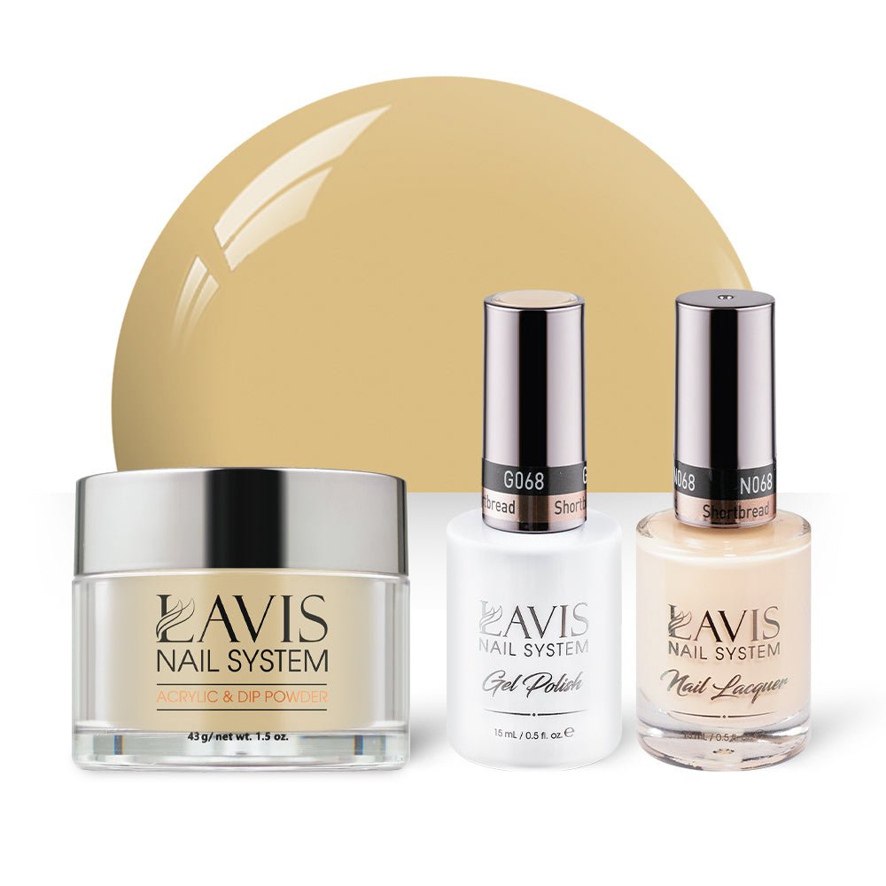 LAVIS 3 in 1 - 068 Shortbread - Acrylic & Dip Powder, Gel & Lacquer - DTK Nail Supply