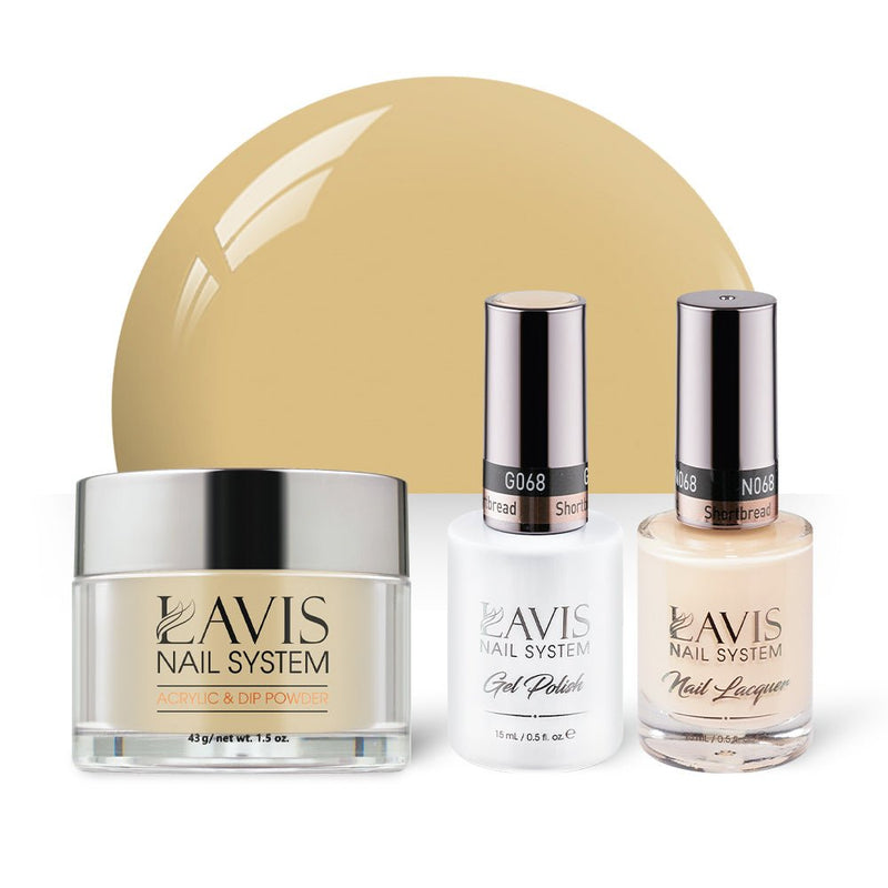 LAVIS 3 in 1 - 068 Shortbread - Acrylic & Dip Powder, Gel & Lacquer - DTK Nail Supply