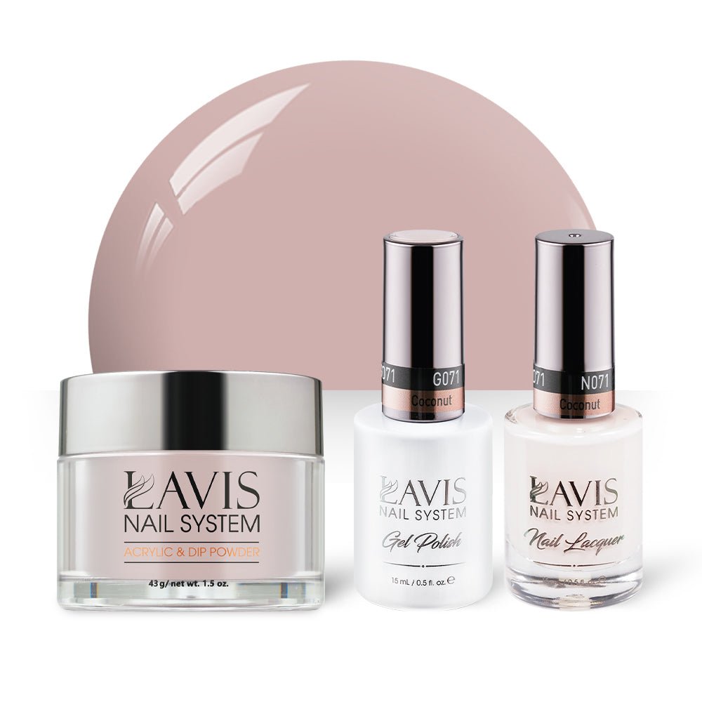 LAVIS 3 in 1 - 071 Coconut - Acrylic & Dip Powder, Gel & Lacquer - DTK Nail Supply