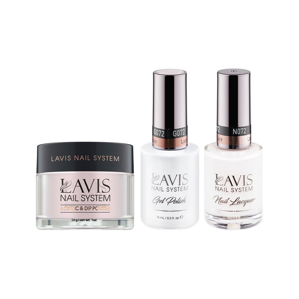 LAVIS 3 in 1 - 072 Lace - Acrylic & Dip Powder, Gel & Lacquer - DTK Nail Supply