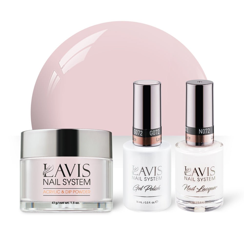 LAVIS 3 in 1 - 072 Lace - Acrylic & Dip Powder, Gel & Lacquer - DTK Nail Supply
