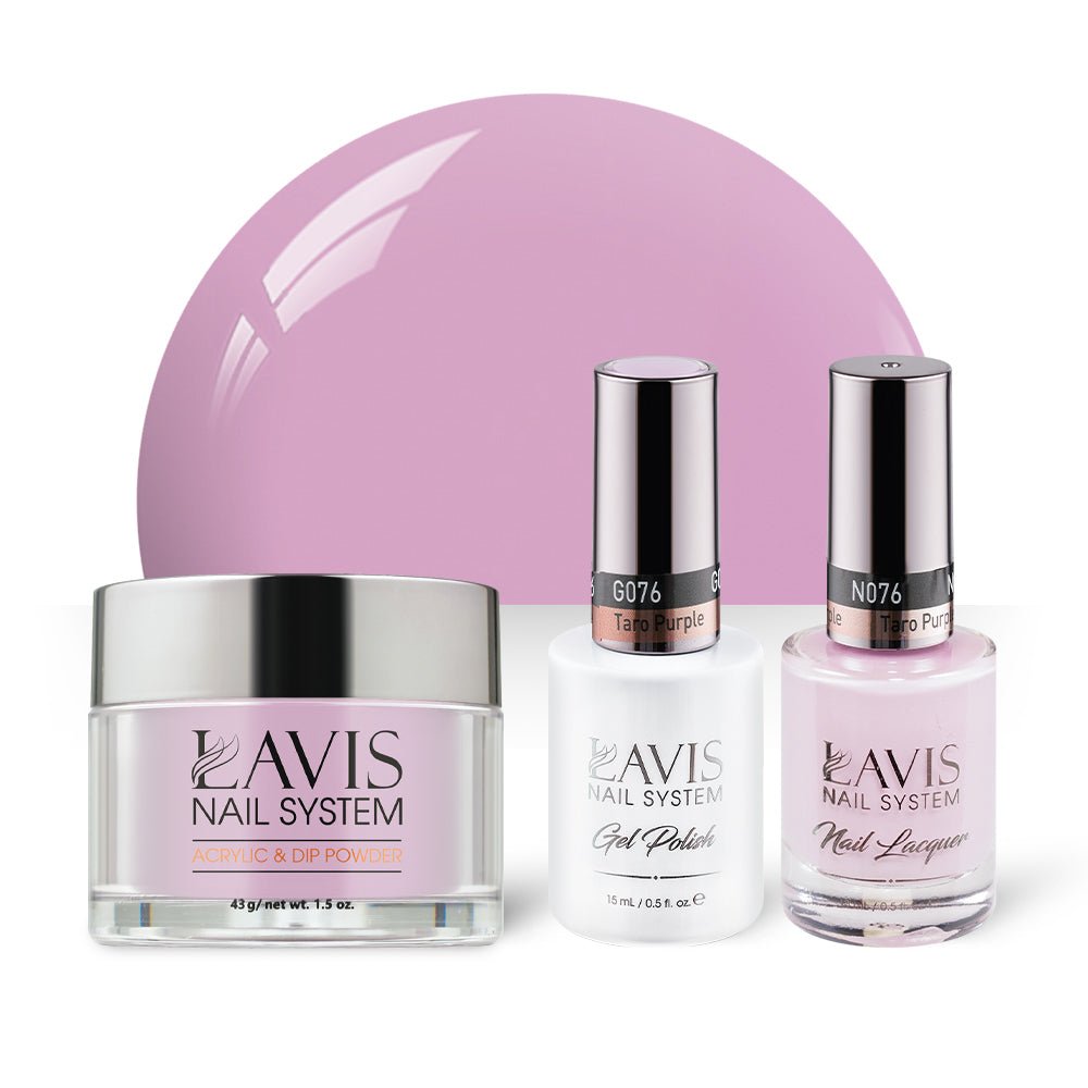 LAVIS 3 in 1 - 076 Taro Purple - Acrylic & Dip Powder, Gel & Lacquer - DTK Nail Supply