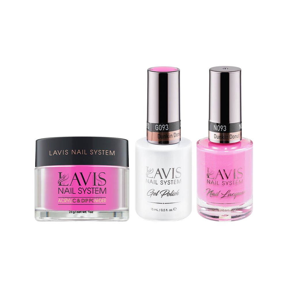 LAVIS 3 in 1 - 093 Dunkin Donut Pink - Acrylic & Dip Powder, Gel & Lacquer - DTK Nail Supply