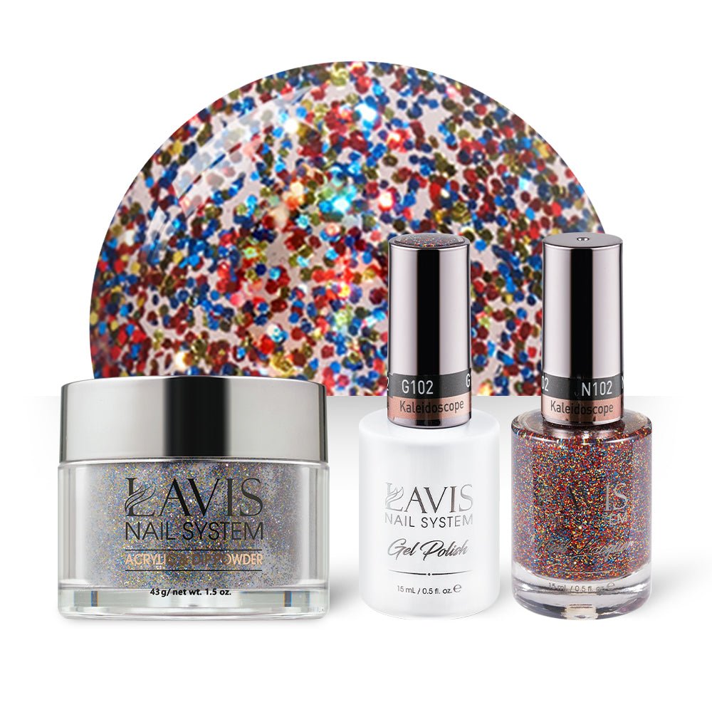 LAVIS 3 in 1 - 102 Kaleidoscope - Acrylic & Dip Powder, Gel & Lacquer - DTK Nail Supply