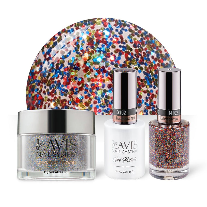 LAVIS 3 in 1 - 102 Kaleidoscope - Acrylic & Dip Powder, Gel & Lacquer - DTK Nail Supply