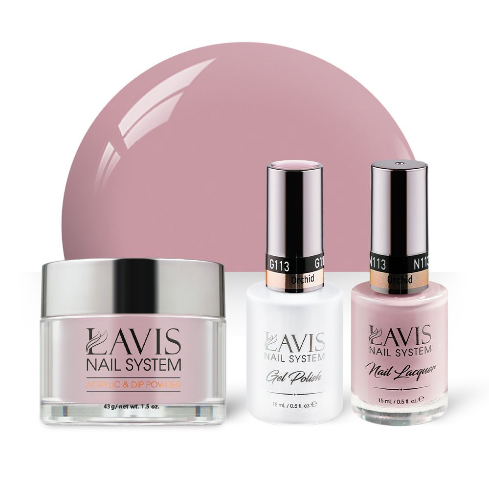 LAVIS 3 in 1 - 113 Orchid - Acrylic & Dip Powder, Gel & Lacquer - DTK Nail Supply