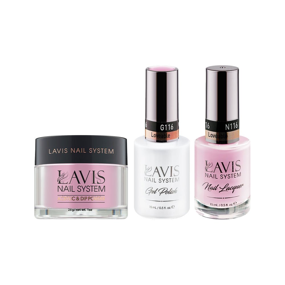 LAVIS 3 in 1 - 116 Loveable - Acrylic & Dip Powder, Gel & Lacquer - DTK Nail Supply