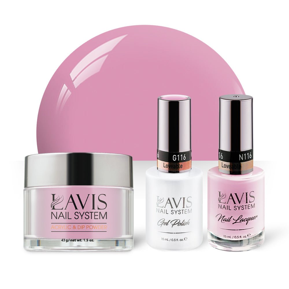 LAVIS 3 in 1 - 116 Loveable - Acrylic & Dip Powder, Gel & Lacquer - DTK Nail Supply