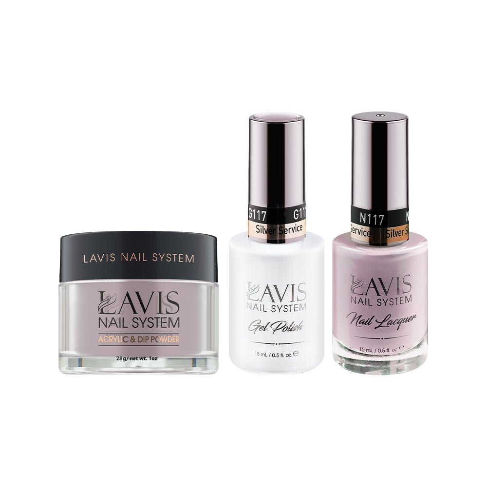 LAVIS 3 in 1 - 117 Silver Service - Acrylic & Dip Powder, Gel & Lacquer - DTK Nail Supply