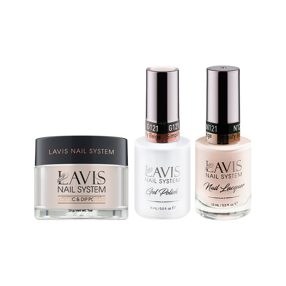 LAVIS 3 in 1 - 121 Simplify Beige - Acrylic & Dip Powder, Gel & Lacquer - DTK Nail Supply