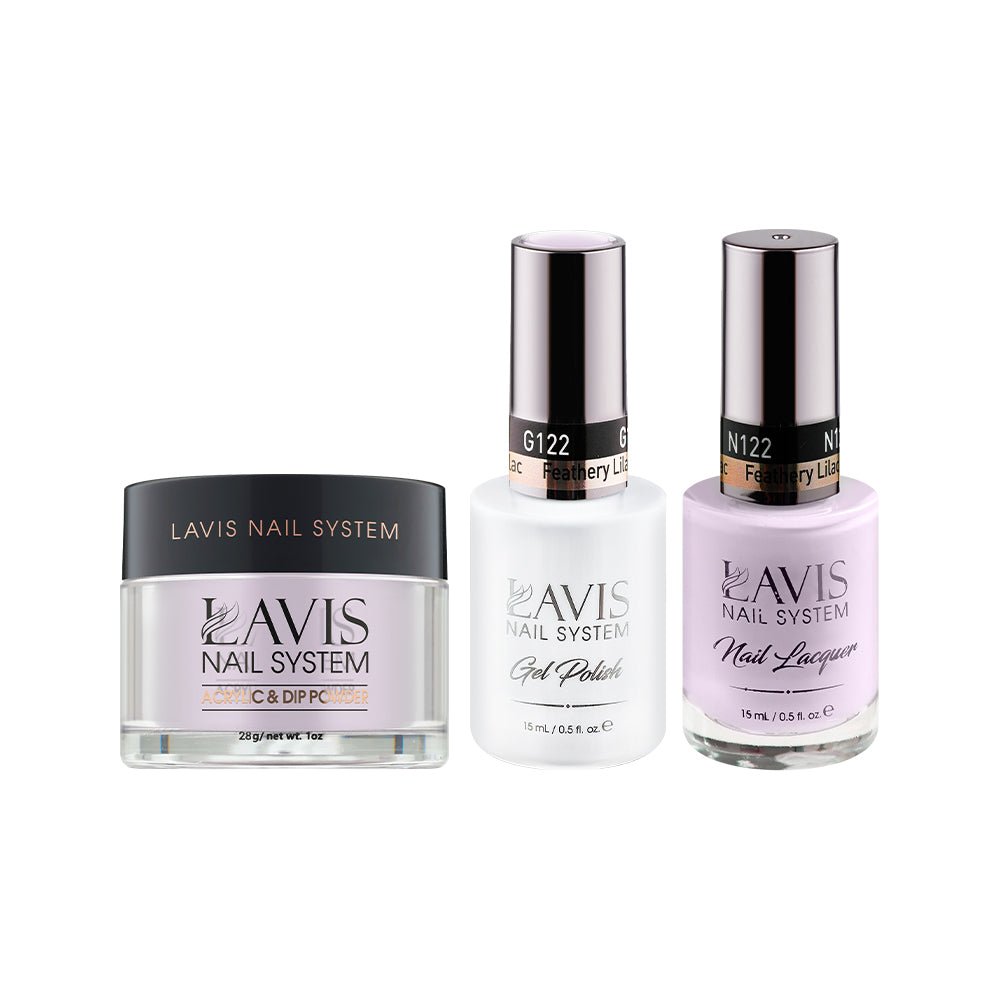 LAVIS 3 in 1 - 122 Feathery Lilac - Acrylic & Dip Powder, Gel & Lacquer - DTK Nail Supply