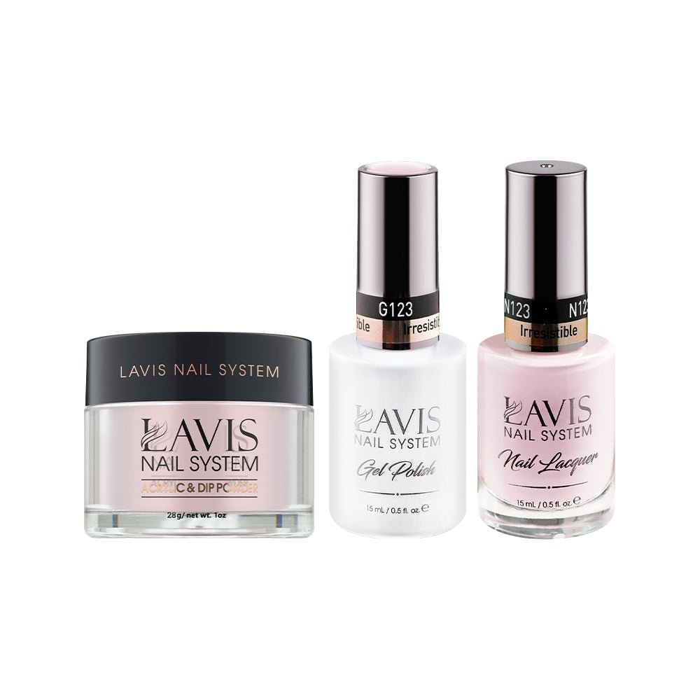 LAVIS 3 in 1 - 123 Irresistible - Acrylic & Dip Powder, Gel & Lacquer - DTK Nail Supply