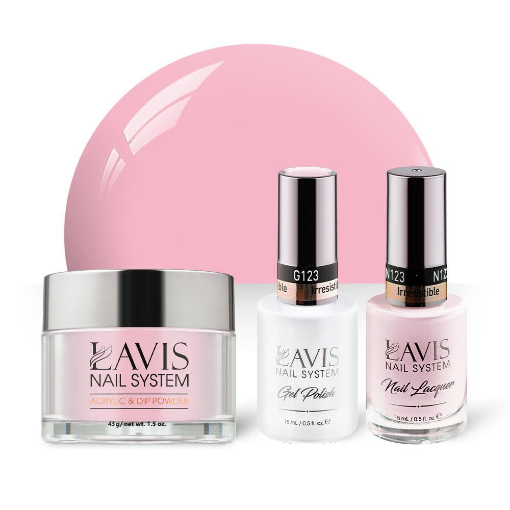LAVIS 3 in 1 - 123 Irresistible - Acrylic & Dip Powder, Gel & Lacquer - DTK Nail Supply
