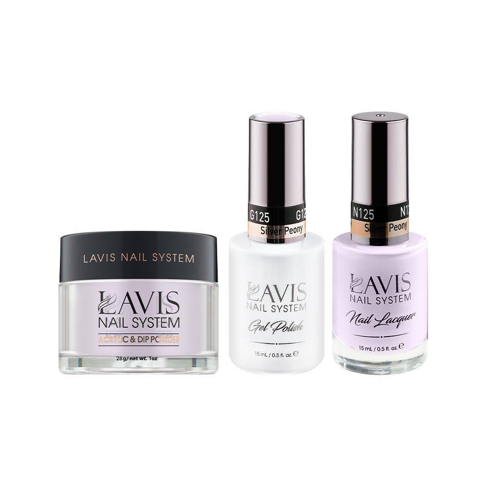 LAVIS 3 in 1 - 125 Silver Peony - Acrylic & Dip Powder, Gel & Lacquer - DTK Nail Supply