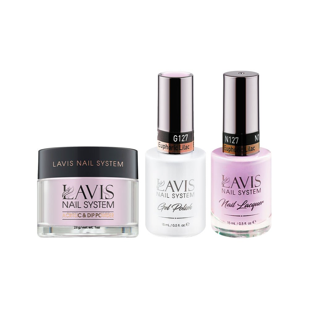 LAVIS 3 in 1 - 127 Euphoric Lilac - Acrylic & Dip Powder, Gel & Lacquer - DTK Nail Supply
