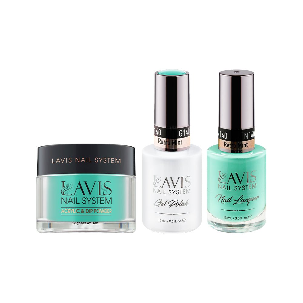LAVIS 3 in 1 - 140 Retro Mint - Acrylic & Dip Powder, Gel & Lacquer - DTK Nail Supply