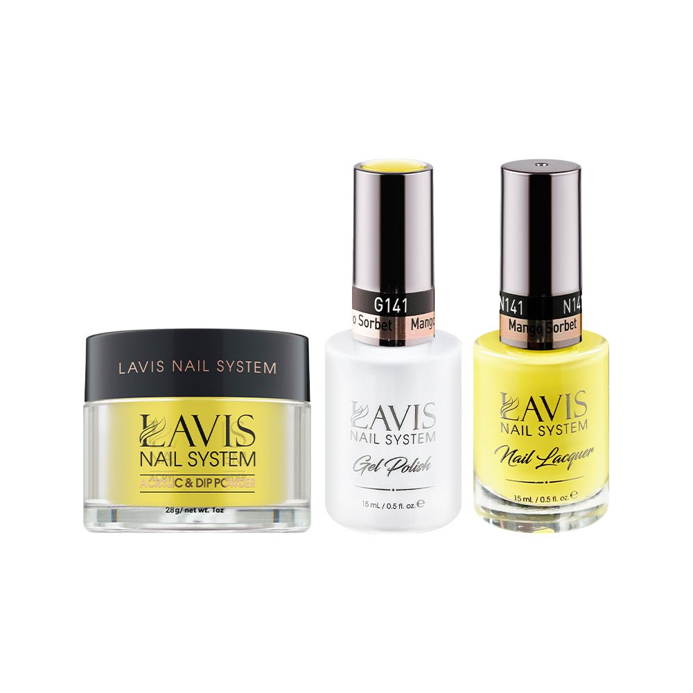 LAVIS 3 in 1 - 141 Mango Sorbet - Acrylic & Dip Powder, Gel & Lacquer - DTK Nail Supply
