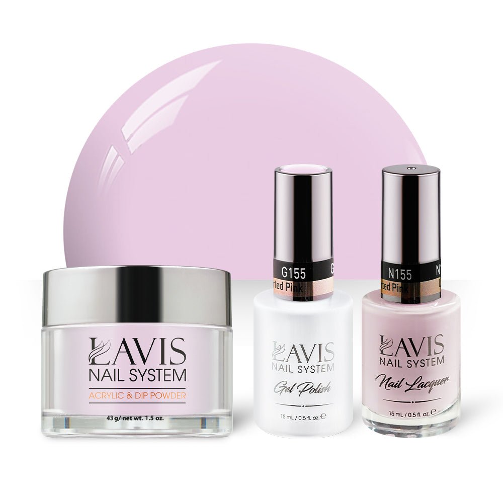 LAVIS 3 in 1 - 155 Lighthearted Pink - Acrylic & Dip Powder, Gel & Lacquer - DTK Nail Supply