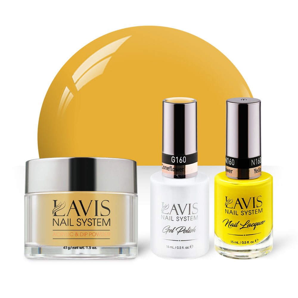 LAVIS 3 in 1 - 160 Yellow Coneflower - Acrylic & Dip Powder, Gel & Lacquer - DTK Nail Supply
