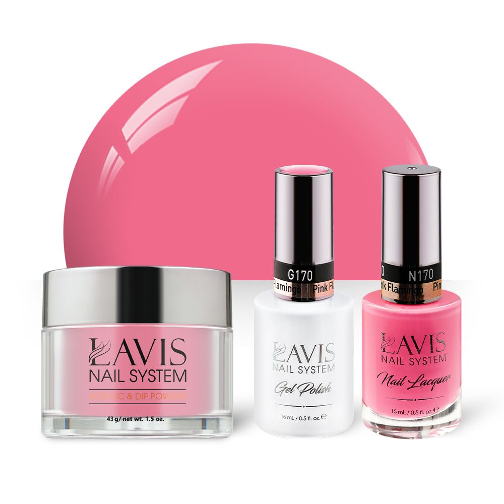 LAVIS 3 in 1 - 170 Pink Flamingo - Acrylic & Dip Powder, Gel & Lacquer - DTK Nail Supply
