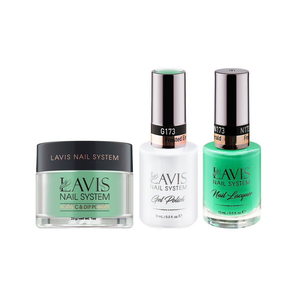LAVIS 3 in 1 - 173 Frosted Emerald - Acrylic & Dip Powder, Gel & Lacquer - DTK Nail Supply