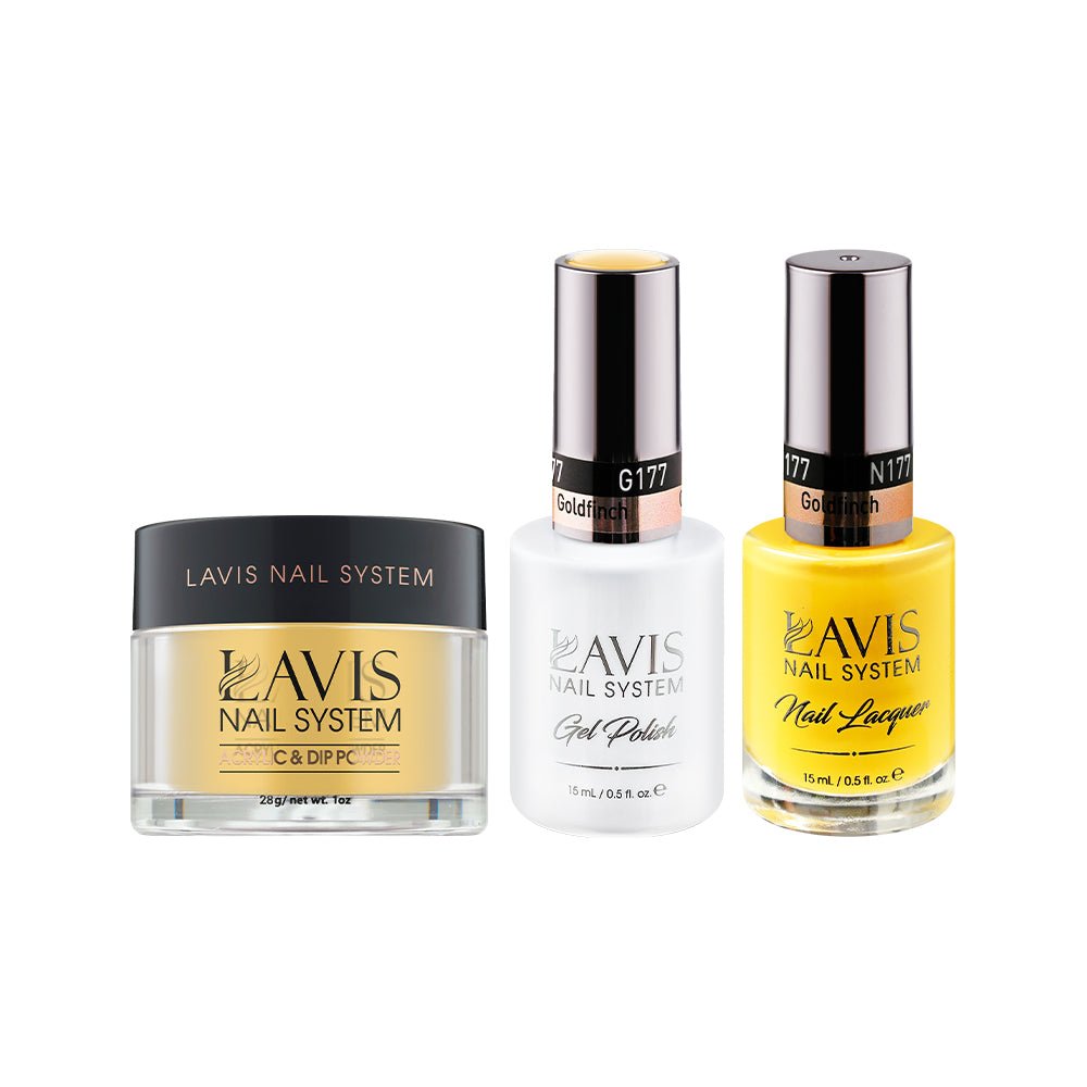 LAVIS 3 in 1 - 177 Goldfinch - Acrylic & Dip Powder, Gel & Lacquer - DTK Nail Supply