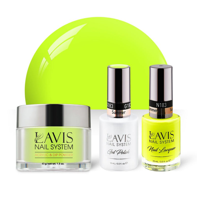 LAVIS 3 in 1 - 183 Summer - Acrylic & Dip Powder, Gel & Lacquer - DTK Nail Supply