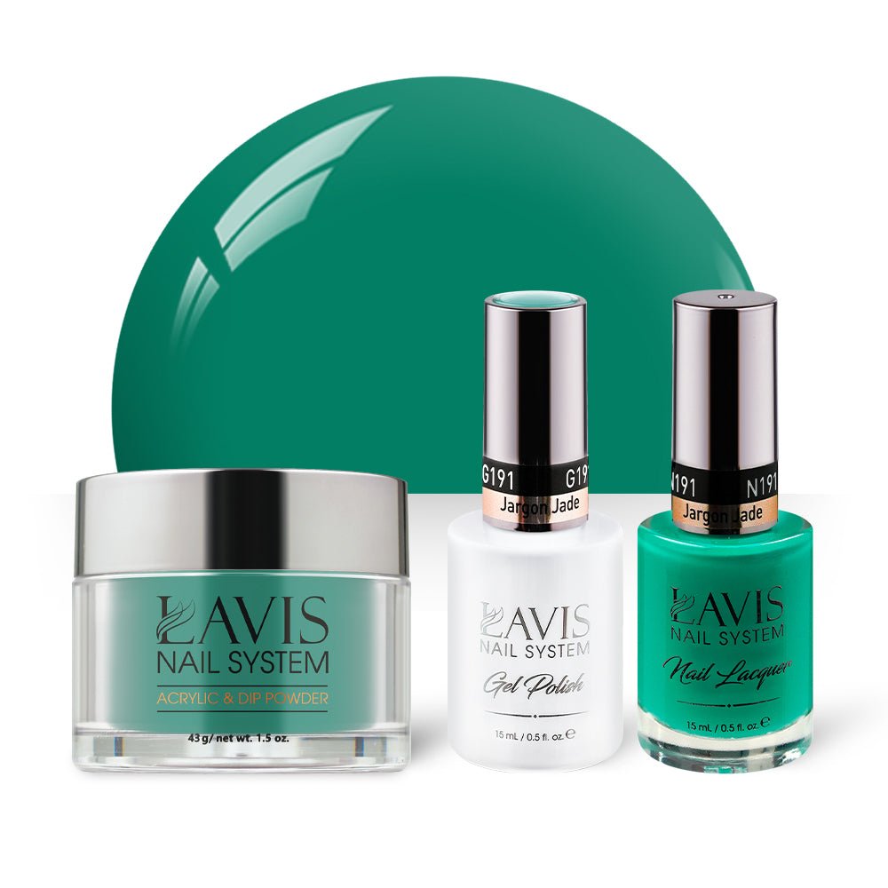 LAVIS 3 in 1 - 191 Jargon Jade - Acrylic & Dip Powder, Gel & Lacquer - DTK Nail Supply