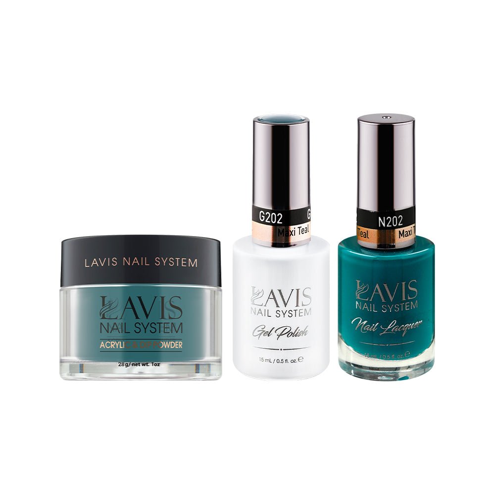LAVIS 3 in 1 - 202 Maxi Teal - Acrylic & Dip Powder, Gel & Lacquer - DTK Nail Supply