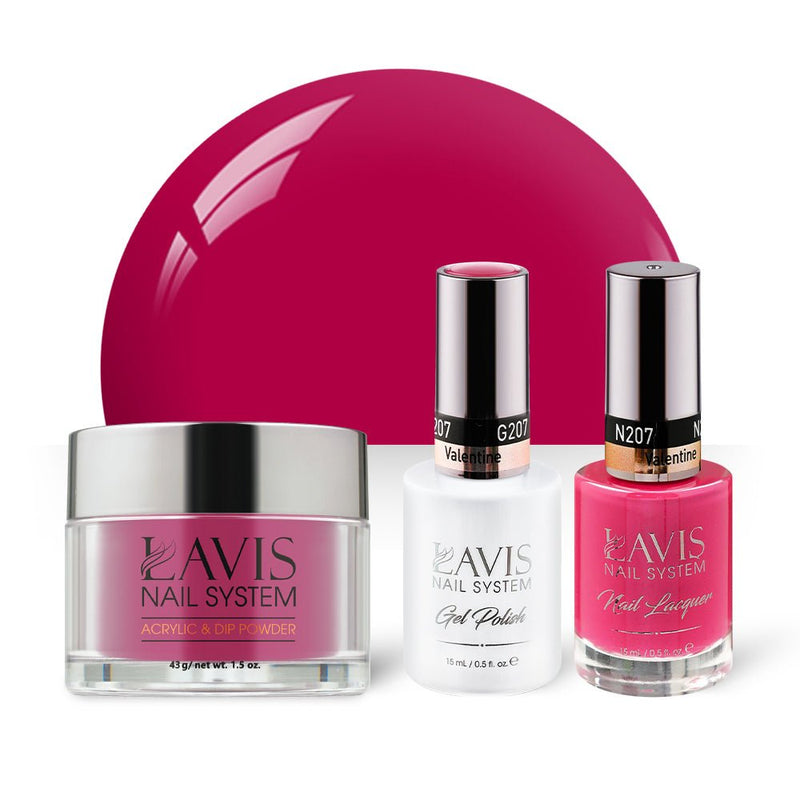 LAVIS 3 in 1 - 207 Valentine - Acrylic & Dip Powder, Gel & Lacquer - DTK Nail Supply