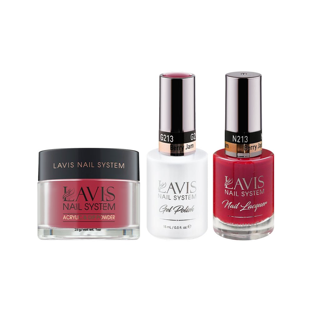 LAVIS 3 in 1 - 213 Berry Jam - Acrylic & Dip Powder, Gel & Lacquer - DTK Nail Supply