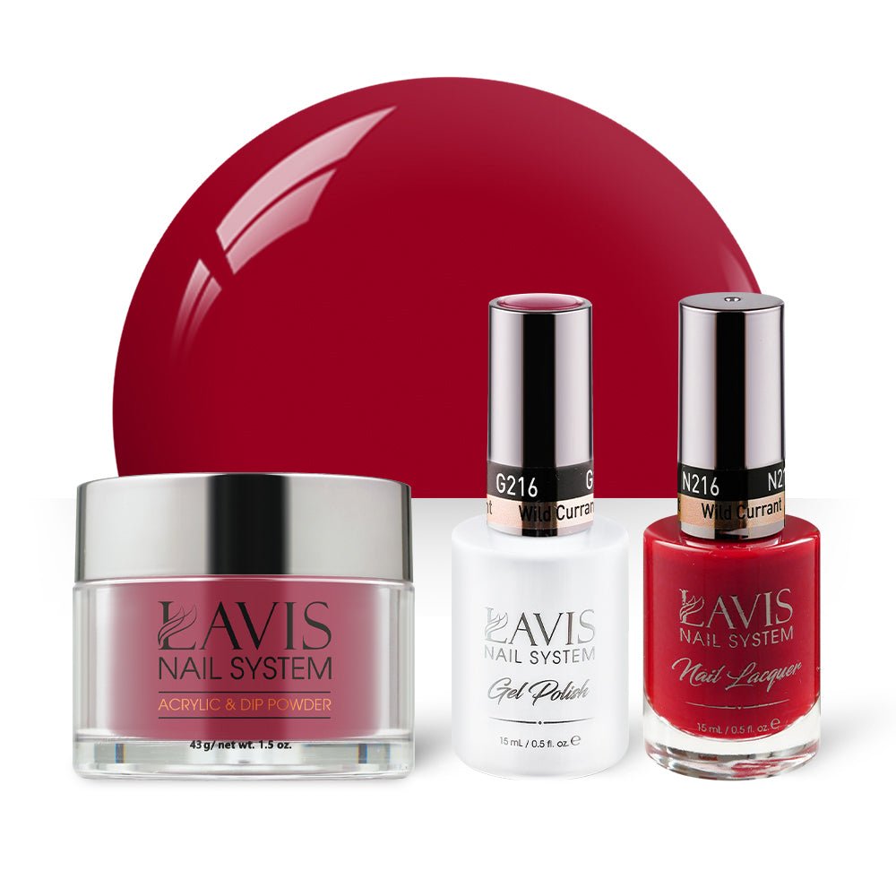 LAVIS 3 in 1 - 216 Wild Currant - Acrylic & Dip Powder, Gel & Lacquer - DTK Nail Supply