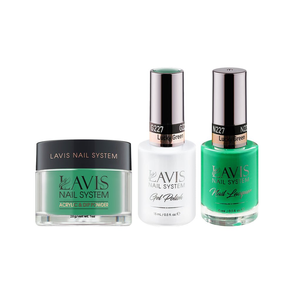 LAVIS 3 in 1 - 227 Lucky Green - Acrylic & Dip Powder, Gel & Lacquer - DTK Nail Supply