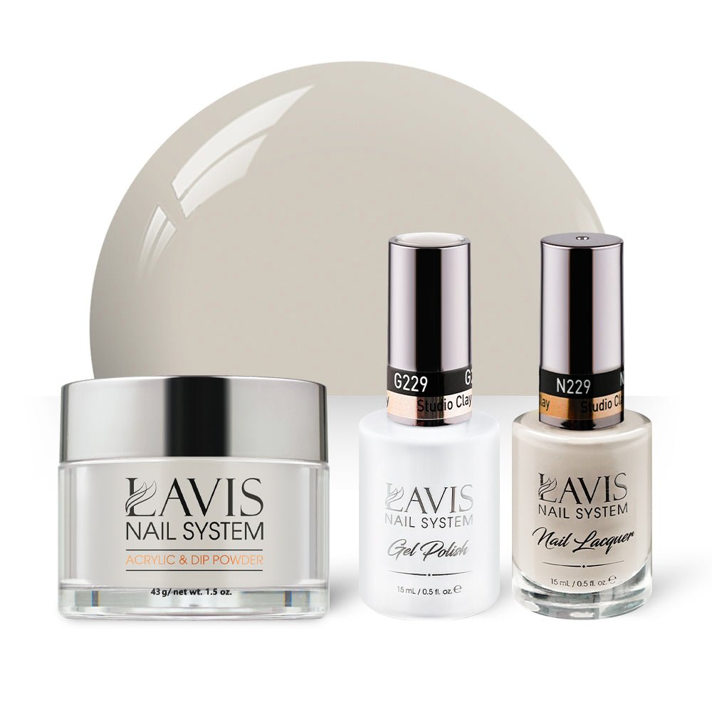 LAVIS 3 in 1 - 229 Studio Clay - Acrylic & Dip Powder, Gel & Lacquer - DTK Nail Supply