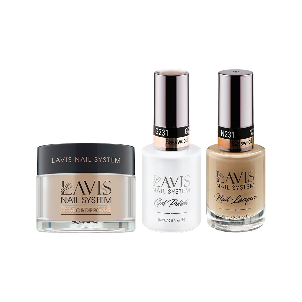 LAVIS 3 in 1 - 231 Basswood - Acrylic & Dip Powder, Gel & Lacquer - DTK Nail Supply
