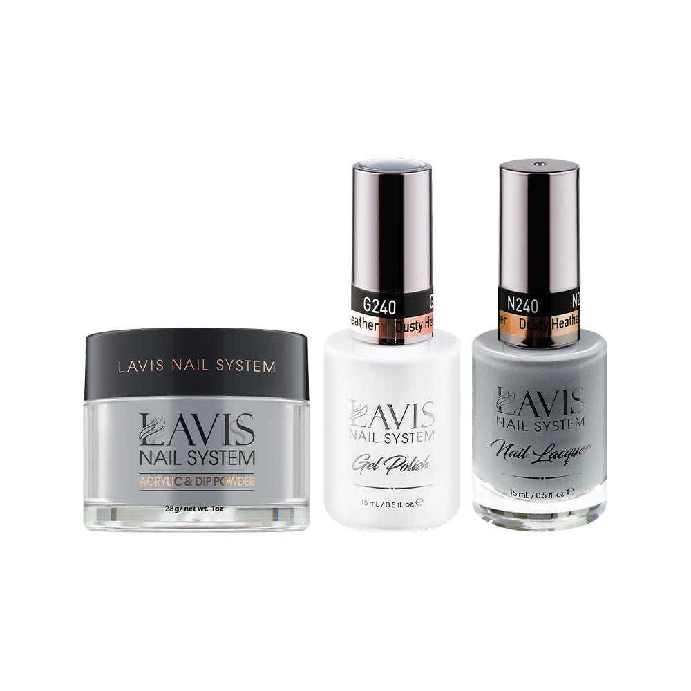 LAVIS 3 in 1 - 240 Dusty Heather - Acrylic & Dip Powder, Gel & Lacquer - DTK Nail Supply