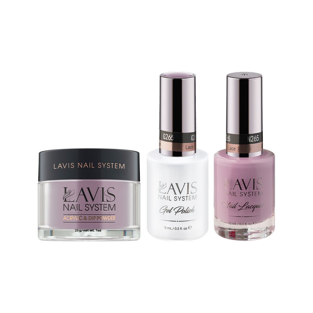 LAVIS 3 in 1 - 265 Lace - Acrylic & Dip Powder, Gel & Lacquer - DTK Nail Supply