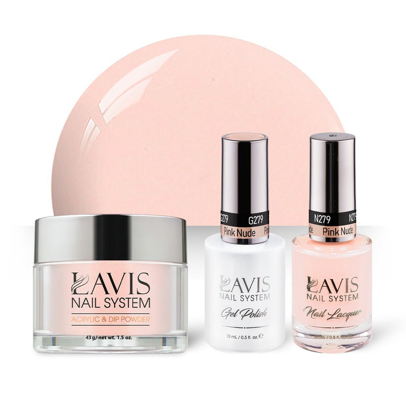 LAVIS 3 in 1 - 279 Pink Nude - Acrylic & Dip Powder, Gel & Lacquer - DTK Nail Supply