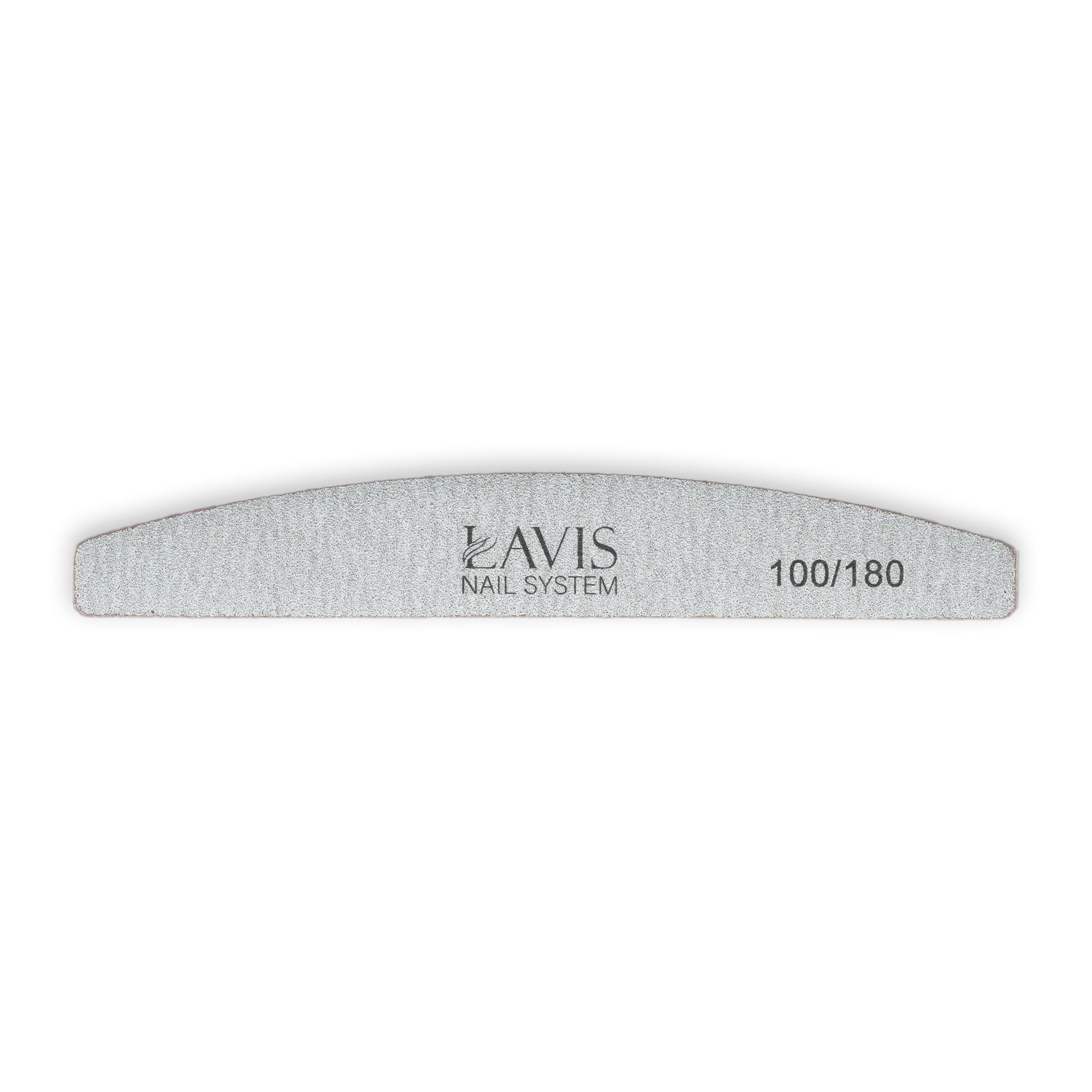 Lavis 50Pcs Halfmoon Nail Files 100/180 - DTK Nail Supply