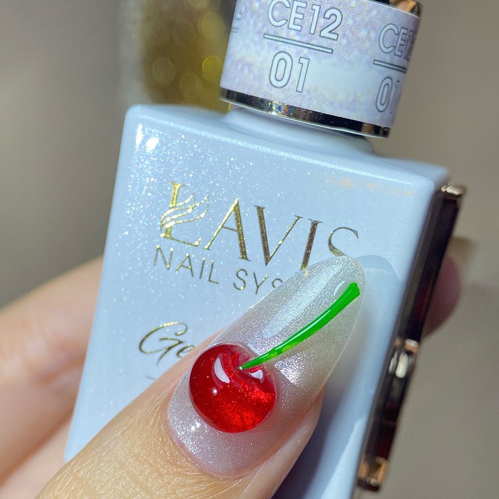 LAVIS 9D Cat Eyes CE12 - 01 (Ver2) - Gel Polish 0.5 oz - Crimson Frost Collection - DTK Nail Supply