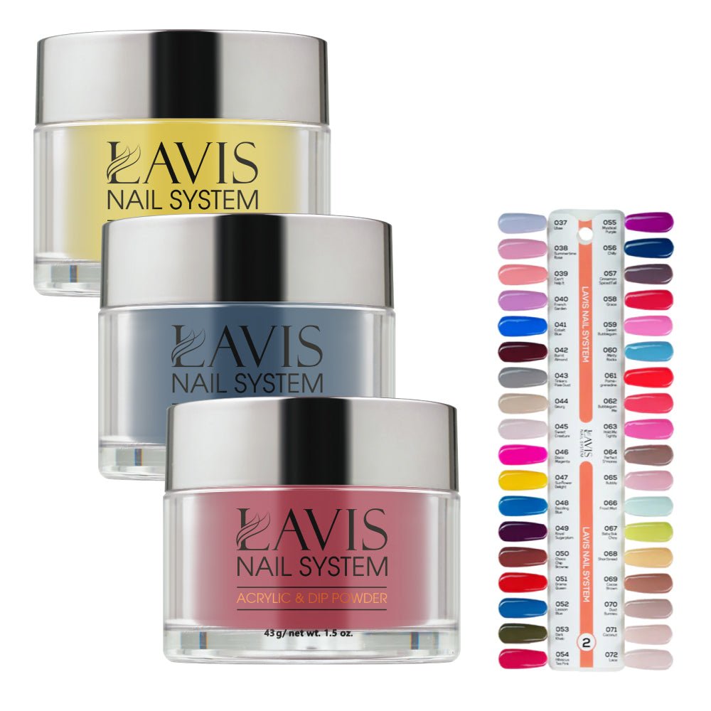 Lavis Acrylic & Dip Powder Part 2 (36 Colors): 037 - 072 - 1.5oz - DTK Nail Supply