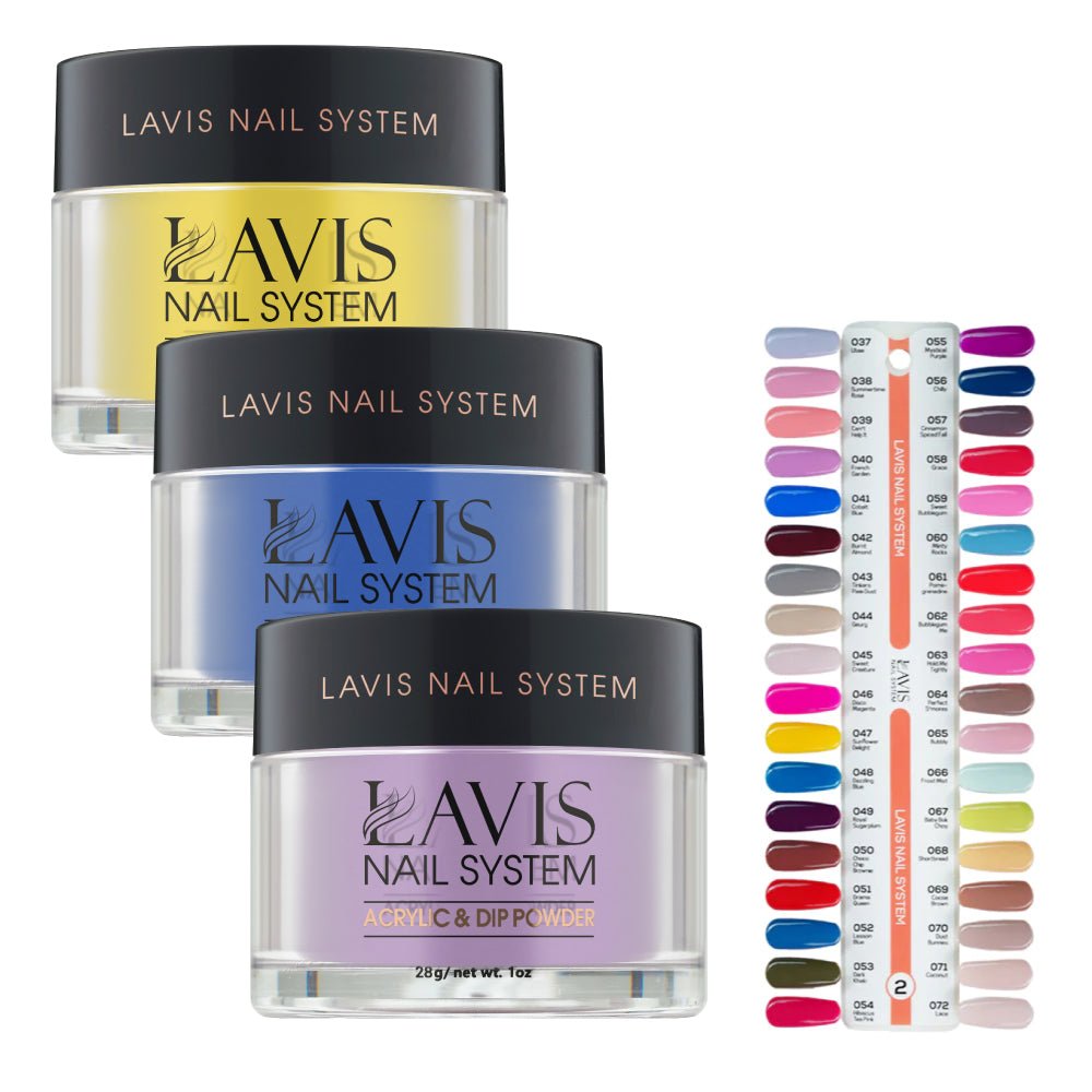 Lavis Acrylic & Dip Powder Part 2 (36 Colors): 037 - 072 - 1oz - DTK Nail Supply