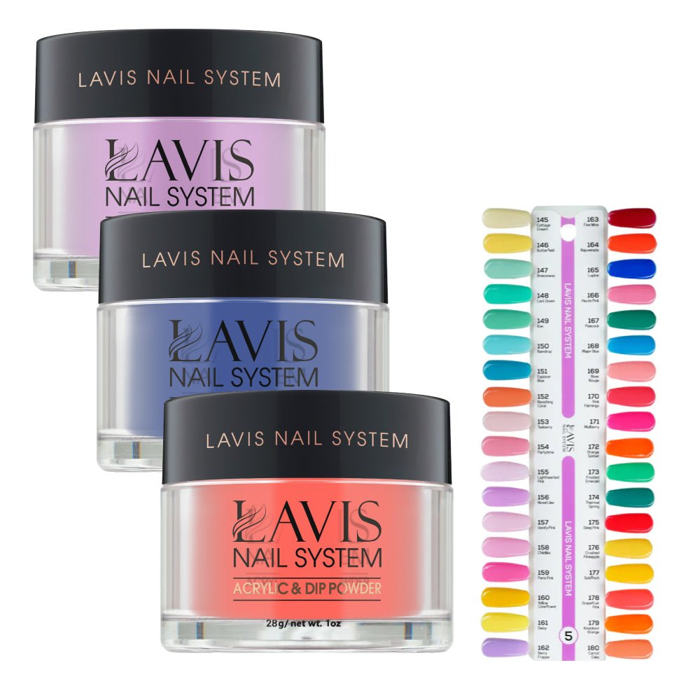 Lavis Acrylic & Dip Powder Part 5 (36 Colors): 145 - 180 - 1oz - DTK Nail Supply
