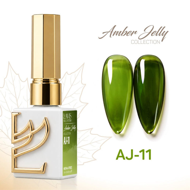 LAVIS AJ - 11 - Gel Polish 0.5 oz - Amber Jelly Collection - DTK Nail Supply