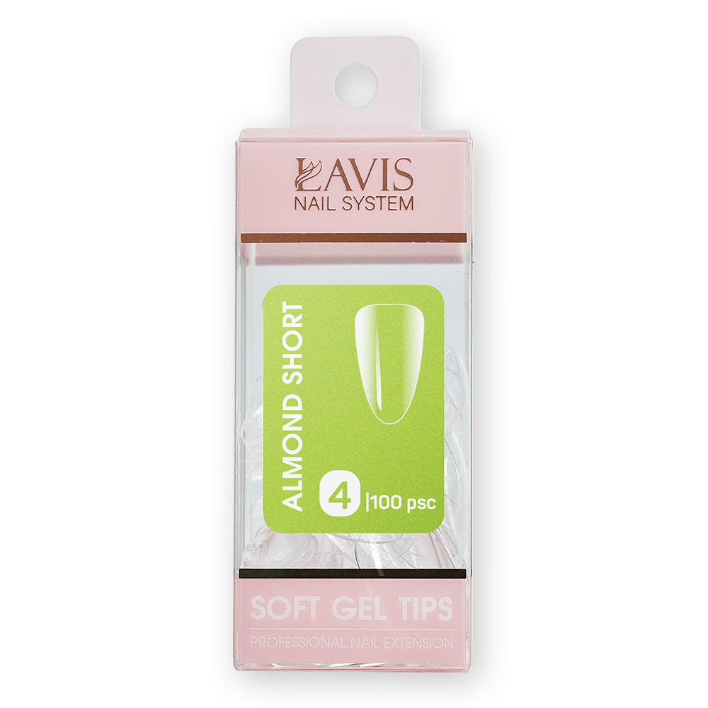 LAVIS Almond Short - (100 pcs) - Soft Gel Tips Refill - DTK Nail Supply