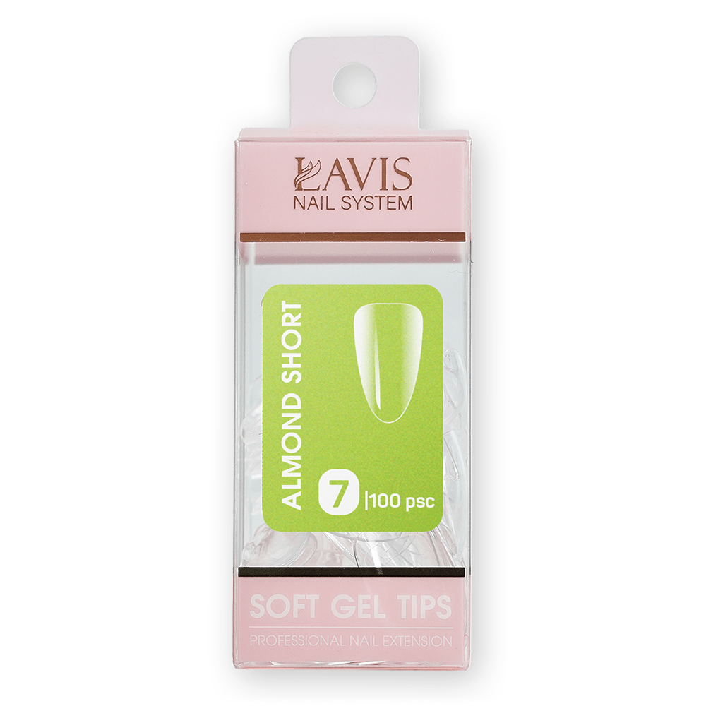 LAVIS Almond Short - (100 pcs) - Soft Gel Tips Refill - DTK Nail Supply